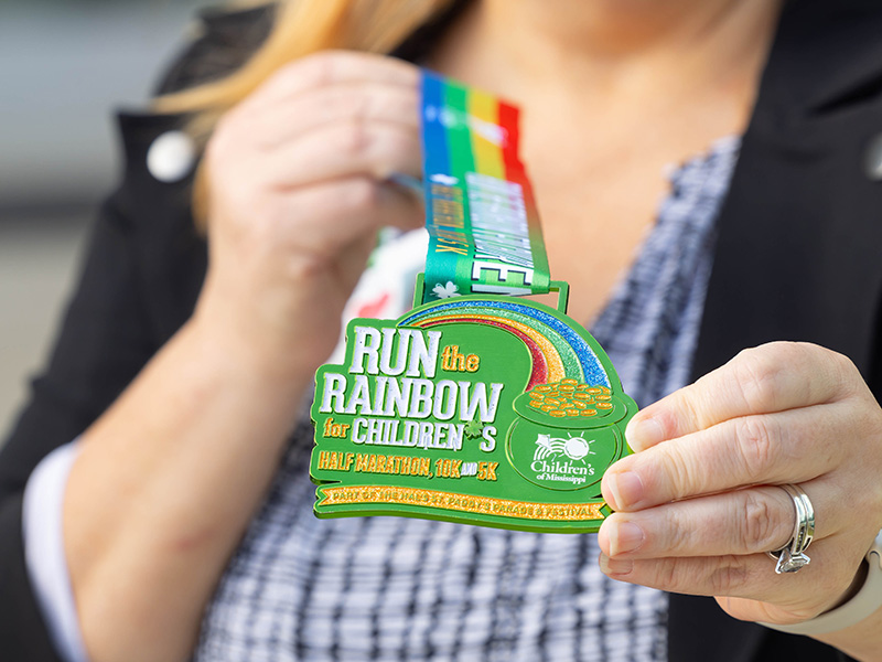 Each participant in Run the Rainbow for Children's will receive a rainbow-colored medal.